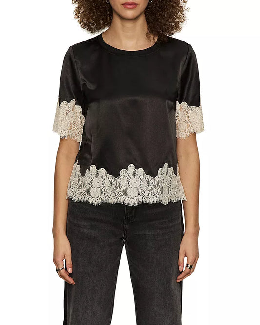 One-of-a-kind Satin Lace Top