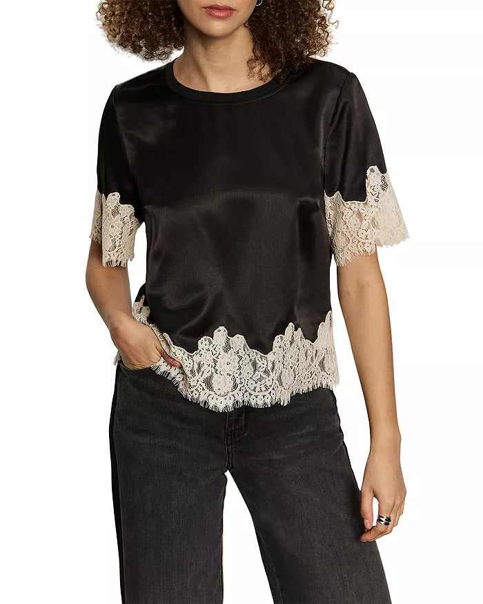 One-of-a-kind Satin Lace Top