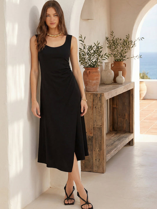 Shari Side-Pleat Dress