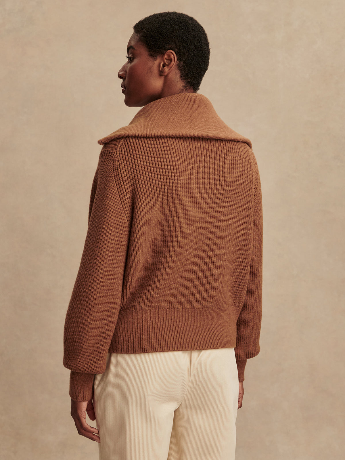 Maura Half Zip Rib Knit