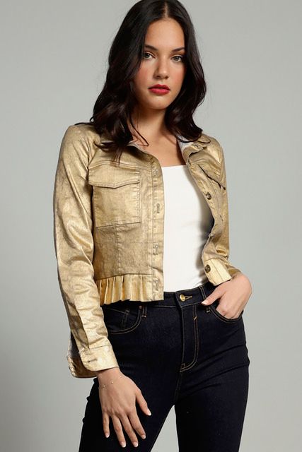 Ruffle Jean Jacket