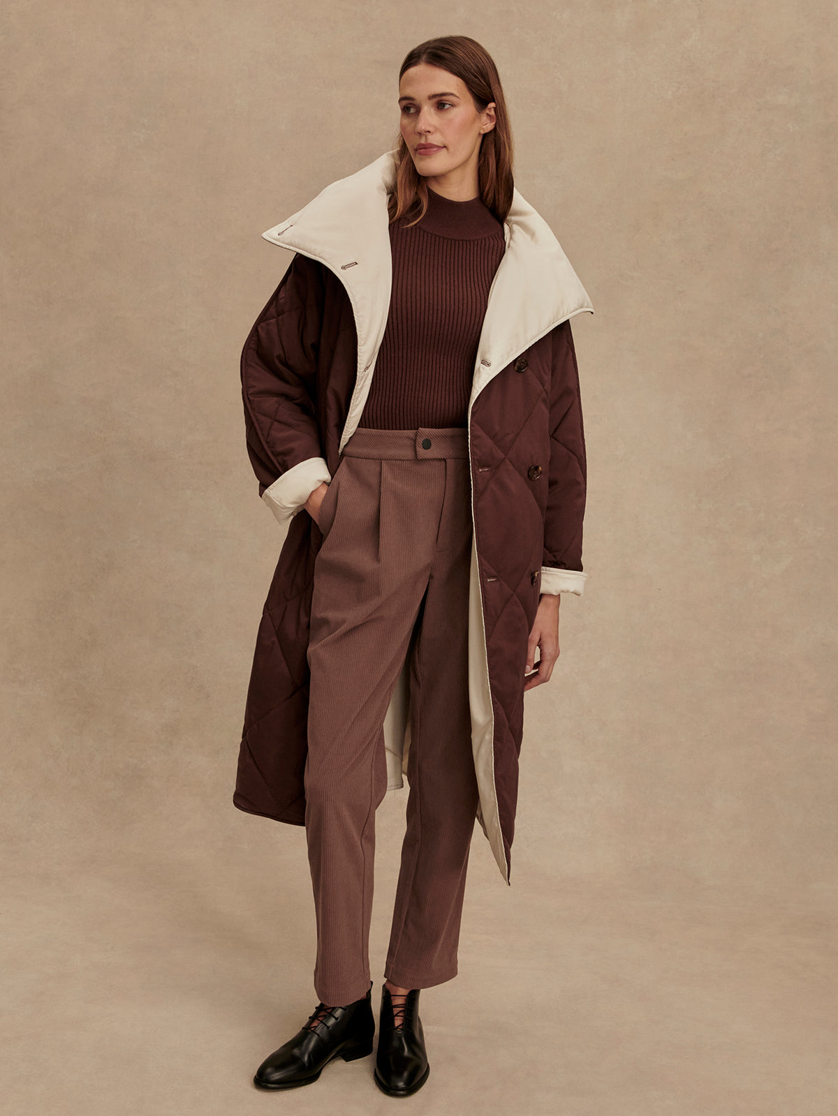 Annalise Reversible Wrap Coat