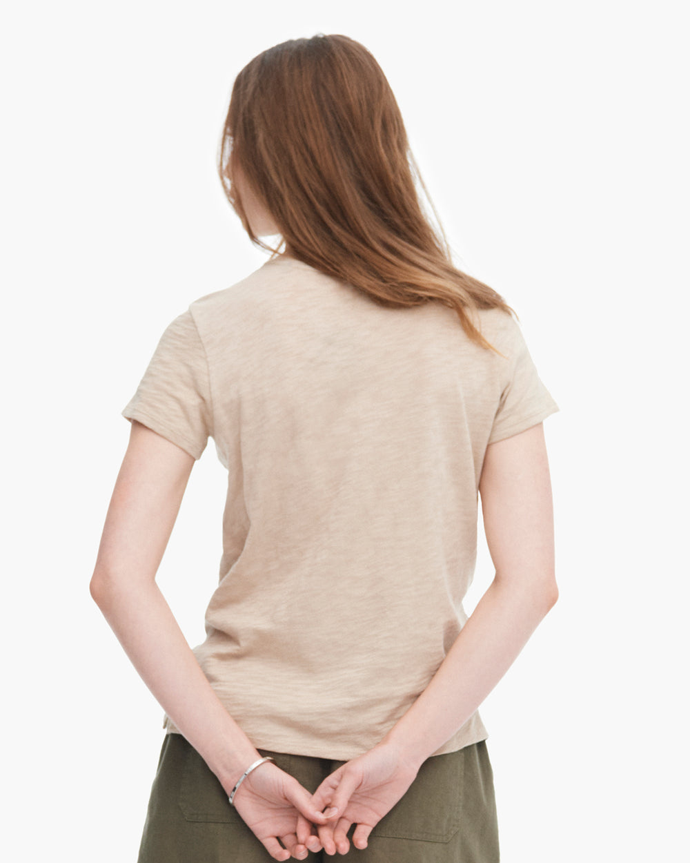Slub Jersey Schoolboy Crew-Dune