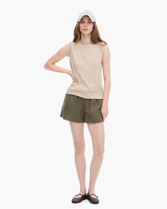 Slub Jersey Schoolboy Crew-Dune