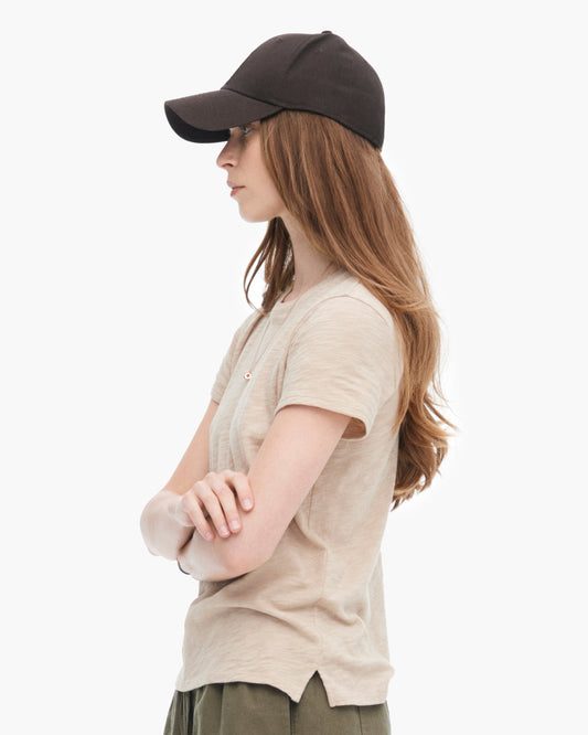 Slub Jersey Schoolboy Crew-Dune