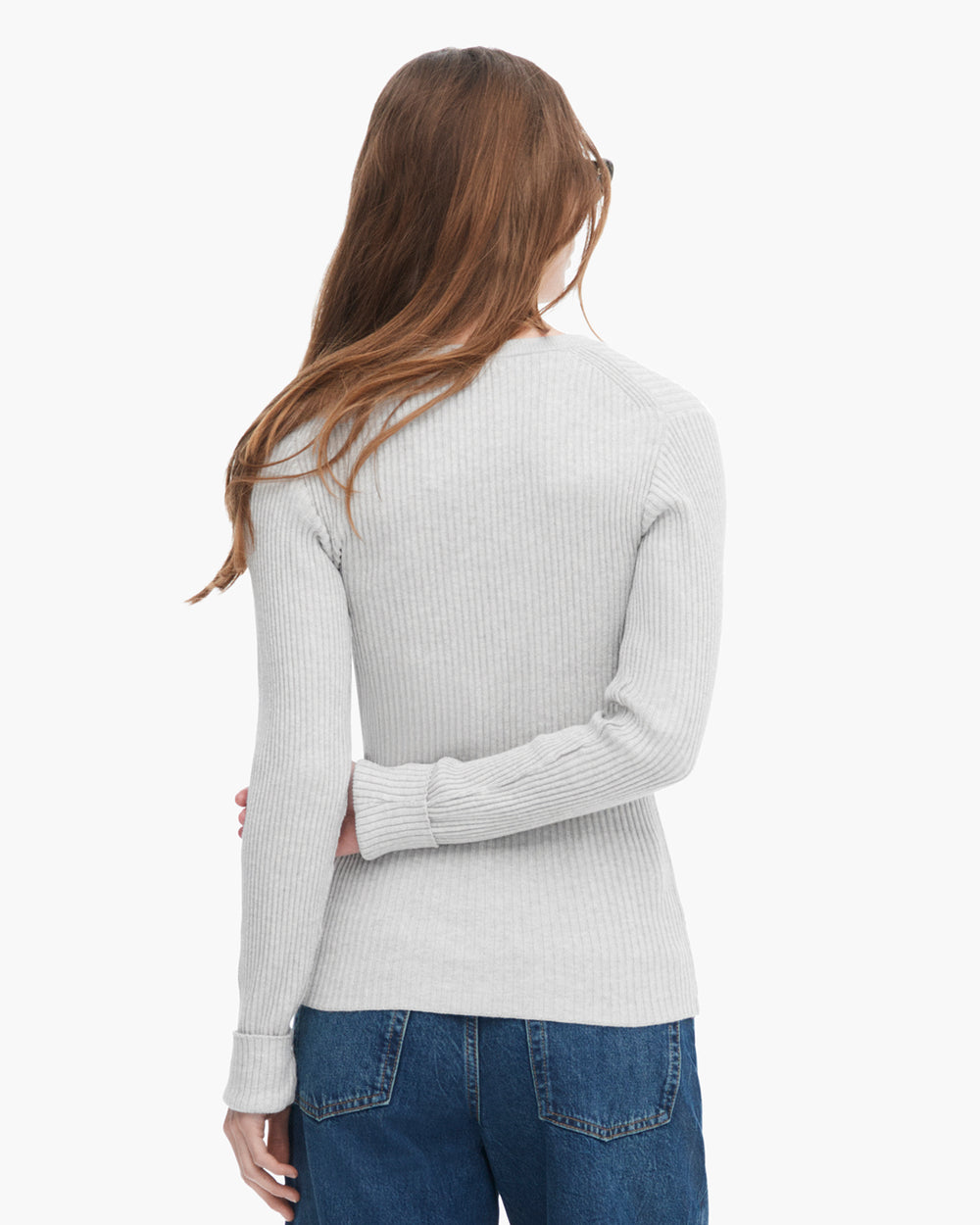 Cotton Cashmere Ribbed Cardigan