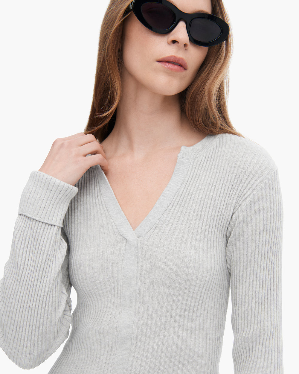 Cotton Cashmere Ribbed Cardigan