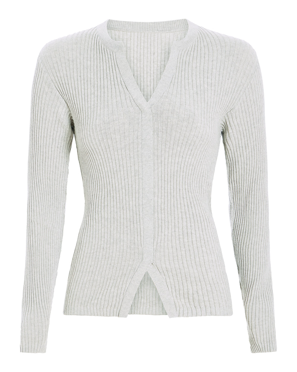 Cotton Cashmere Ribbed Cardigan