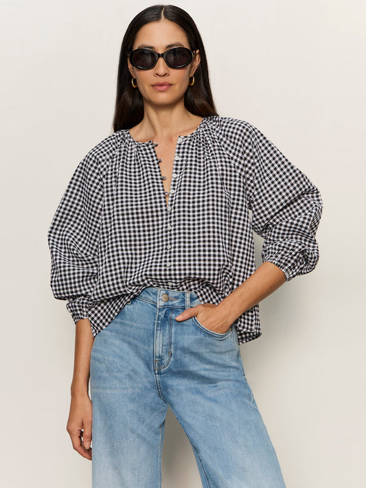 Perfect Gingham Button Blouse