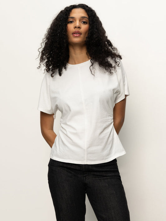 Shirred Waist Dolman Tee