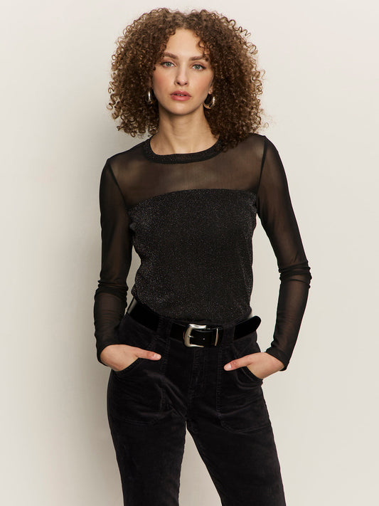 Sparkle Mesh Crew Tee
