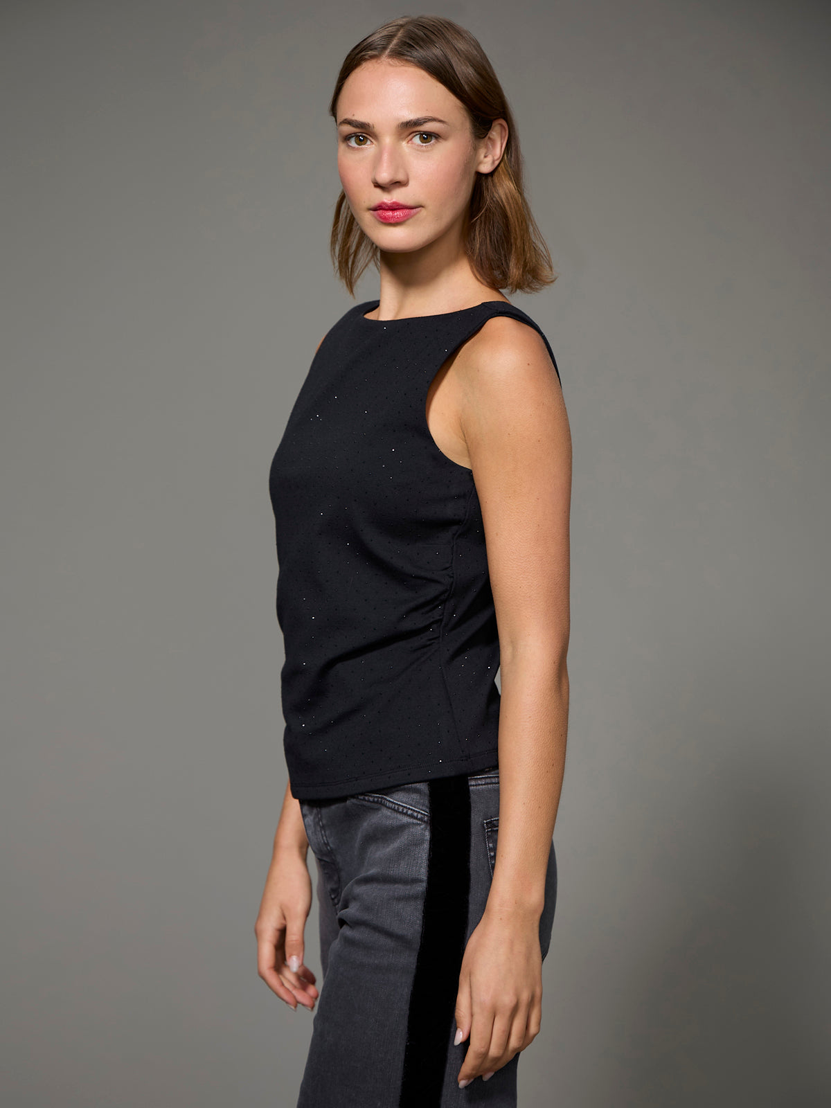 Rhinestone Scoop Back Tank