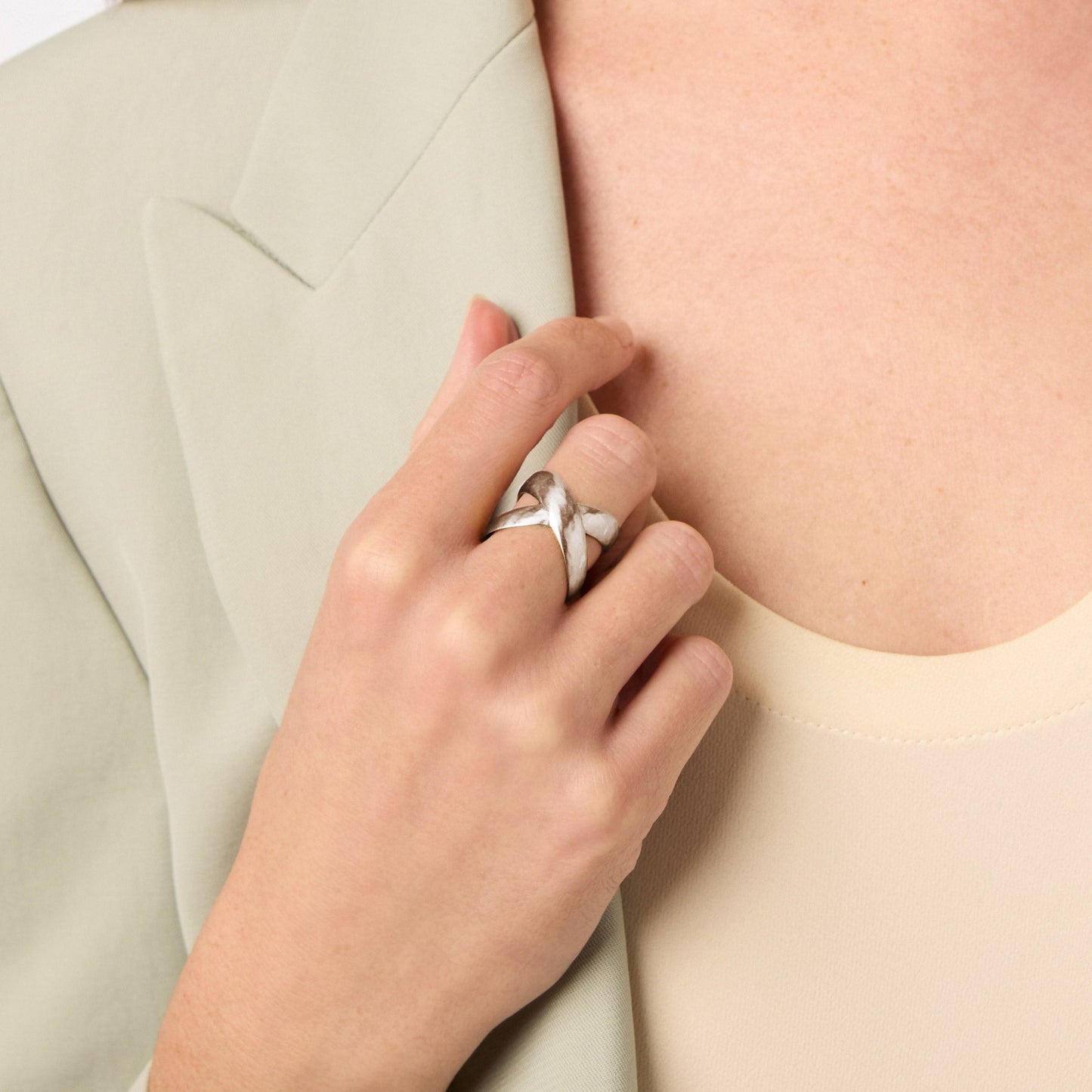 Silver Catalina X Ring