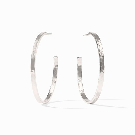 Silver Crescent Hoop-L