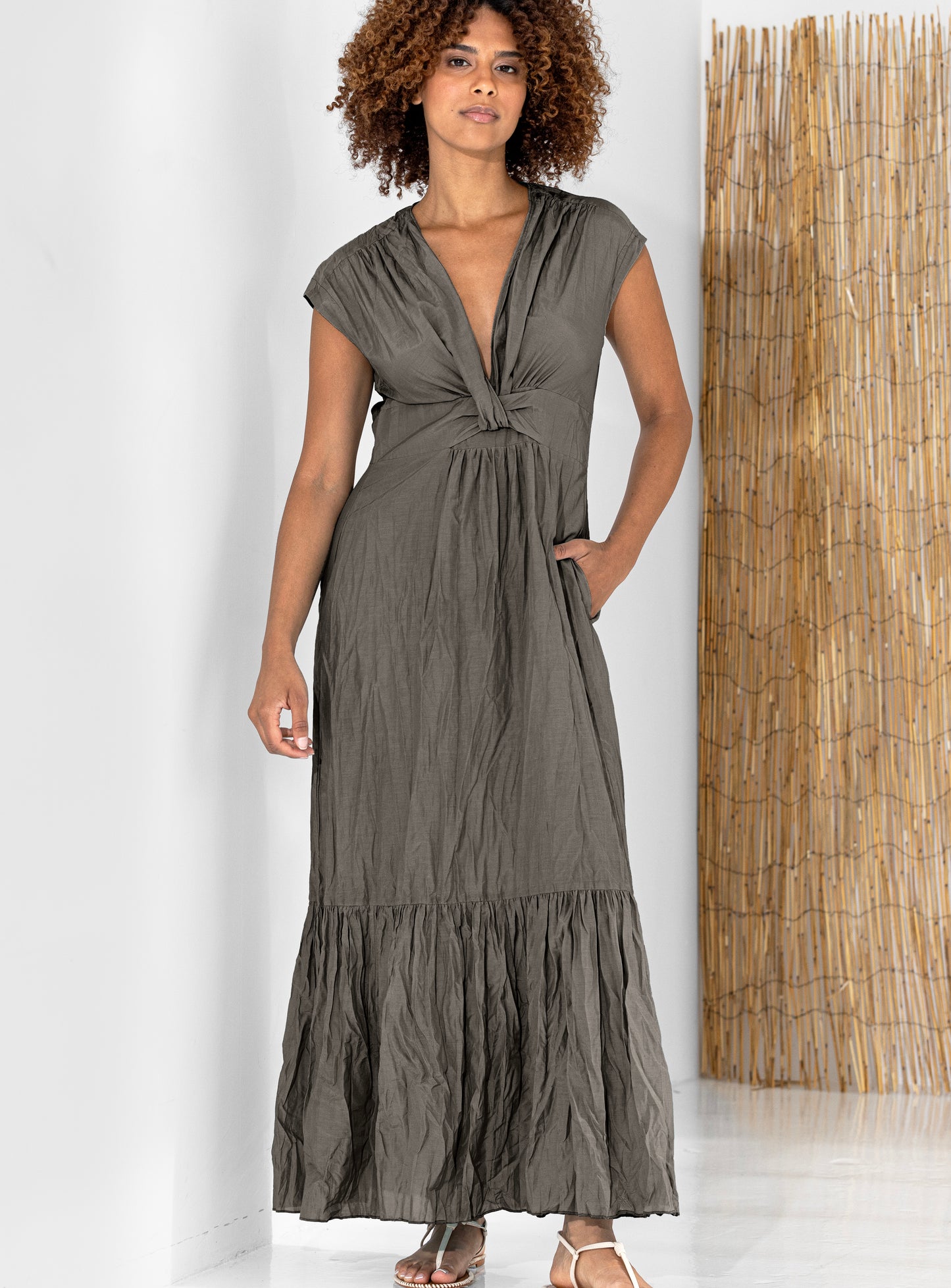 Go Crinkle Cut Twist Dress