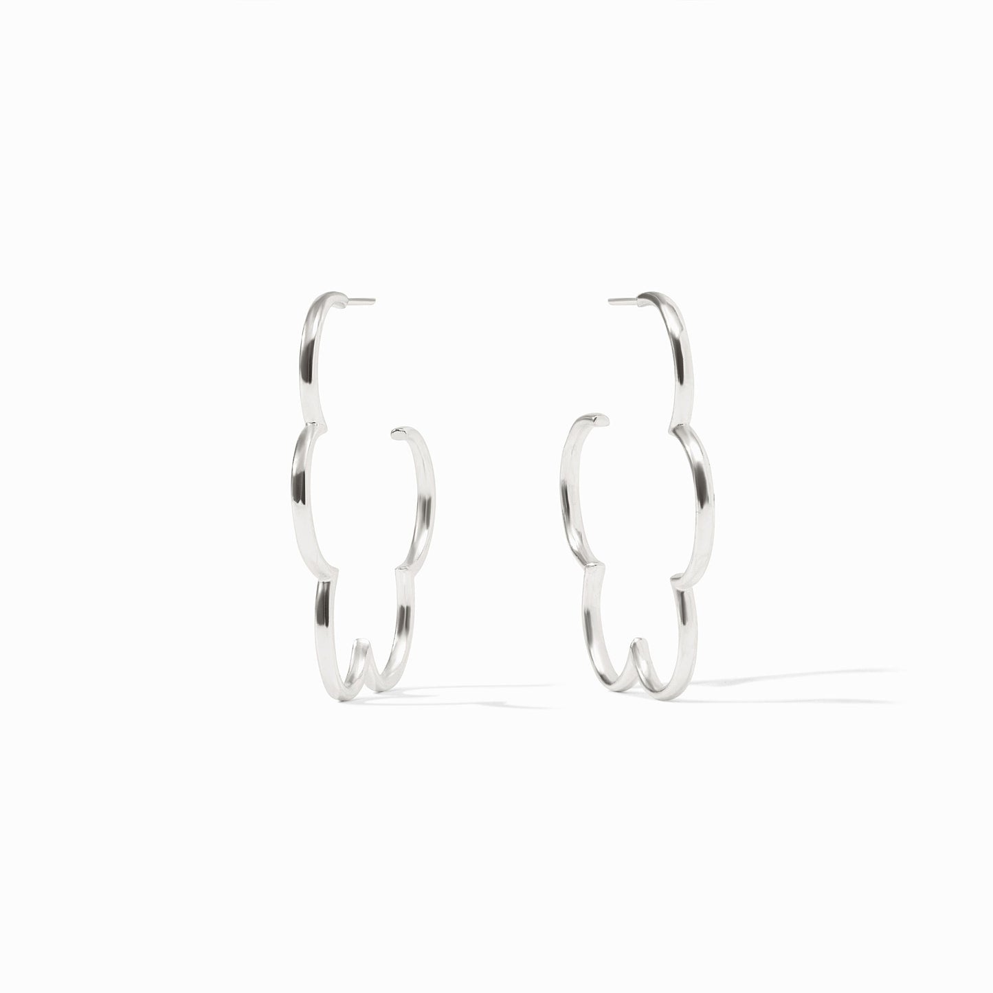 Silver Gardenia Hoop-M