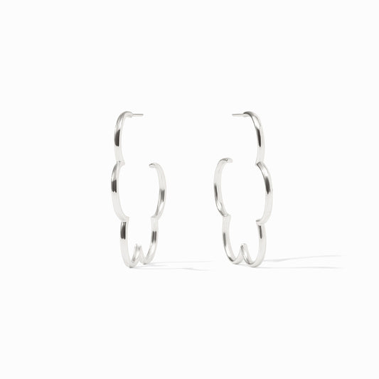 Silver Gardenia Hoop-M