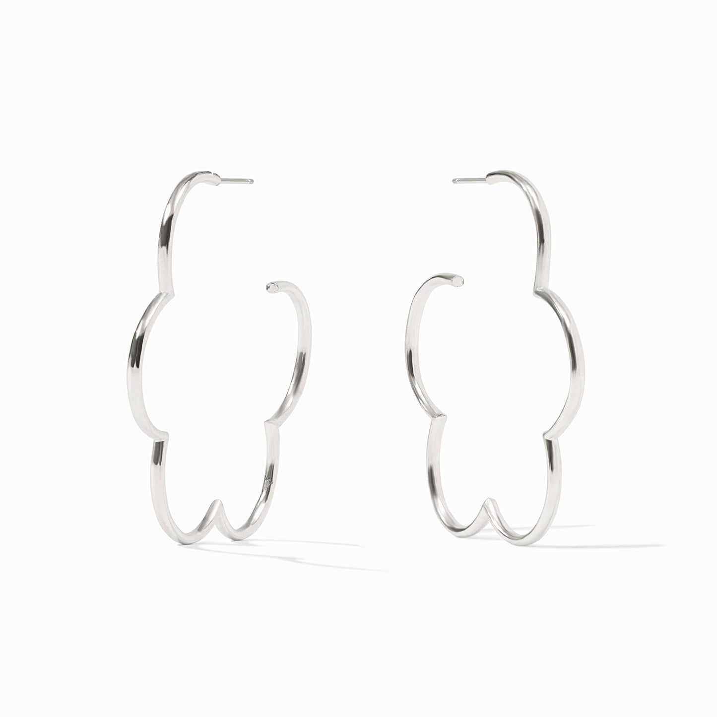 Silver Gardenia Hoop-L