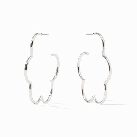 Silver Gardenia Hoop-L