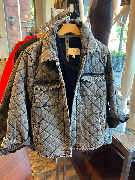 Denim Quilted Shirt Jacket
