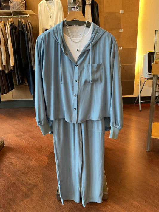 D Satin Cropped Hoodie