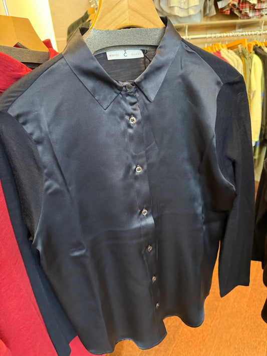 Silk Front Button-Up
