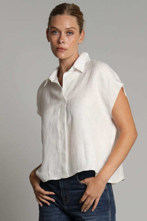 Cupro Linen Top