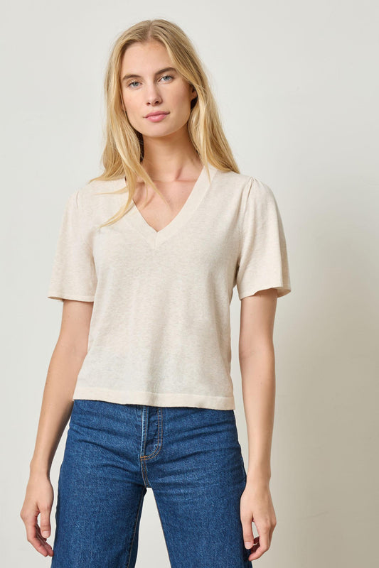 Short Slv Vneck Sweater