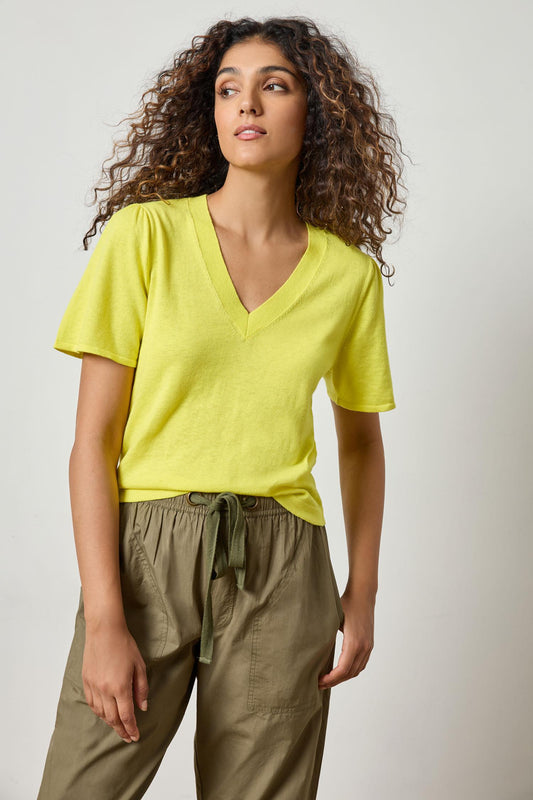 Short Slv Vneck Sweater