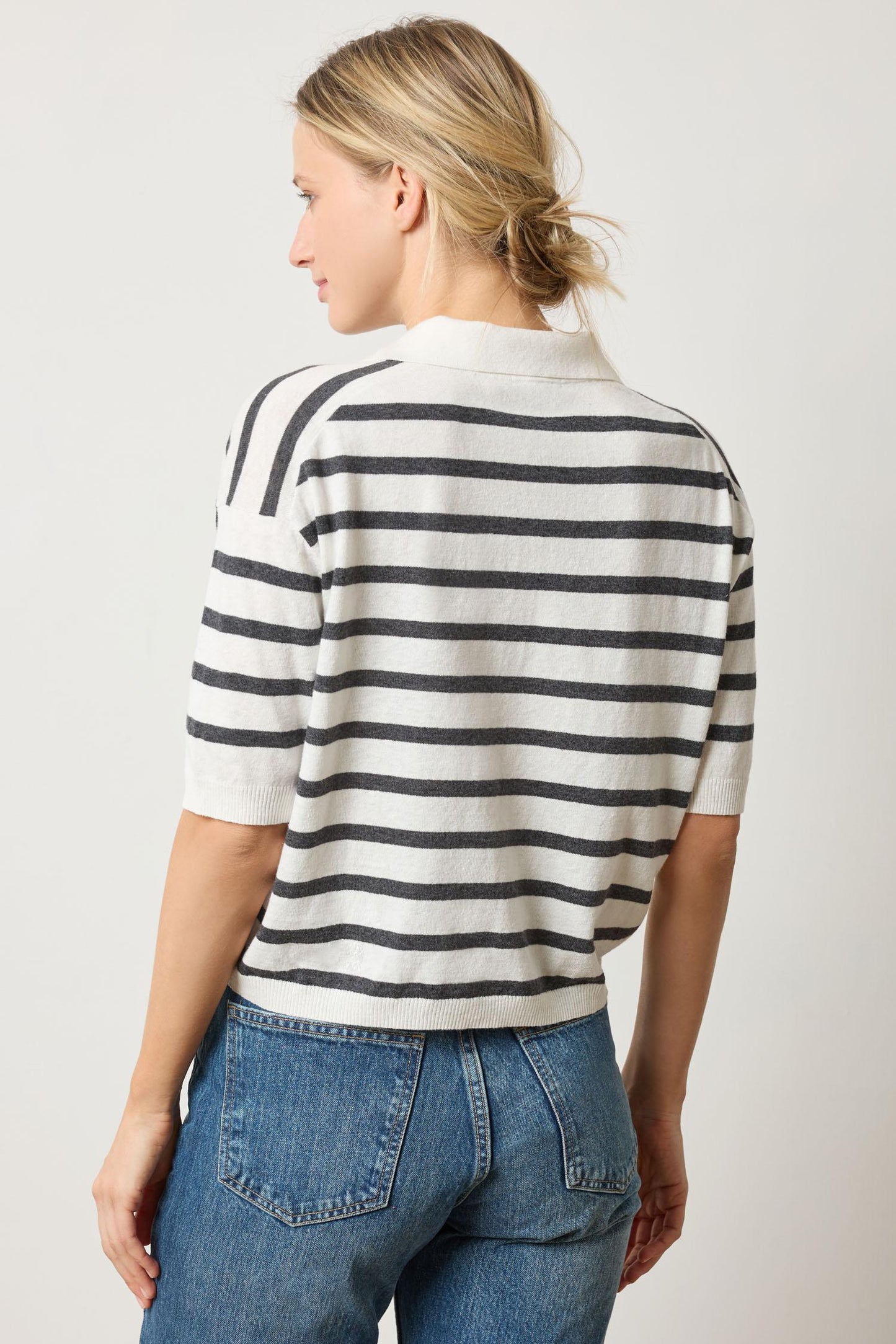 Drop Shoulder Polo Neck Sweater