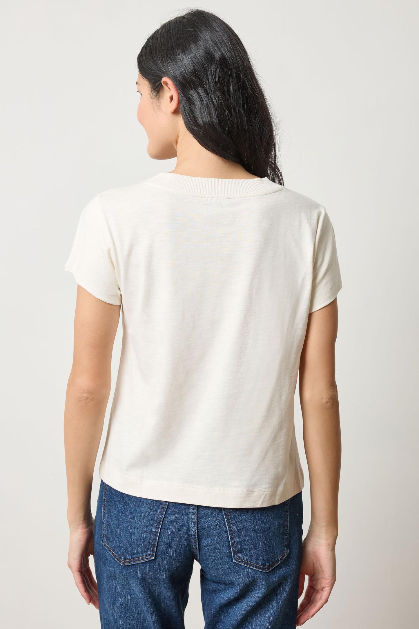 Relaxed Short Sleeve V-neck Tee