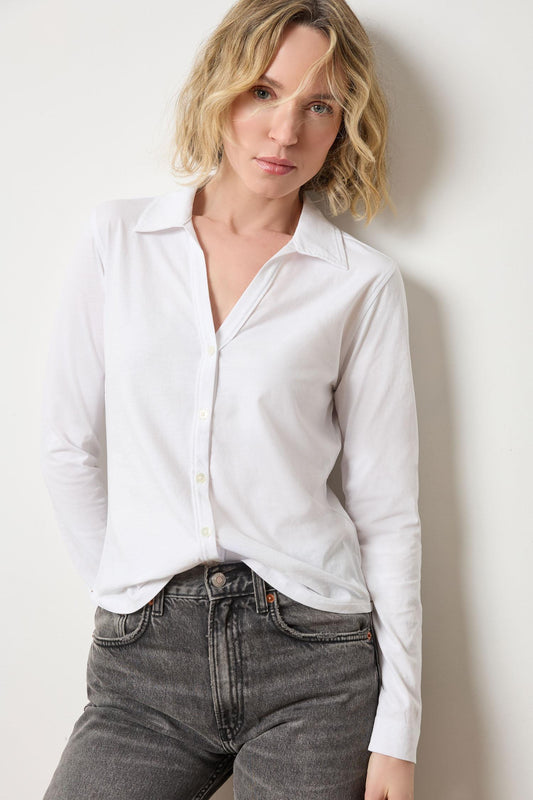 Split Collar Button Down