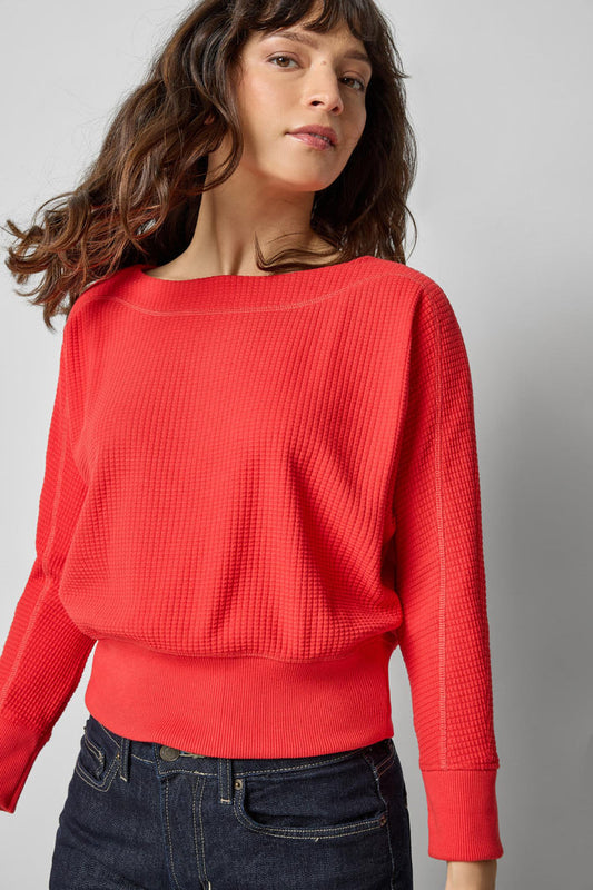 Rib Trim Seamed Top
