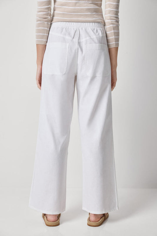 Linen Blend Straight Leg Pant