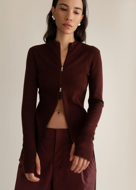 Gabrielle Rib Zip Jacket