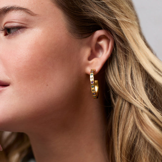 Rainbow Hoop Large-Champagne