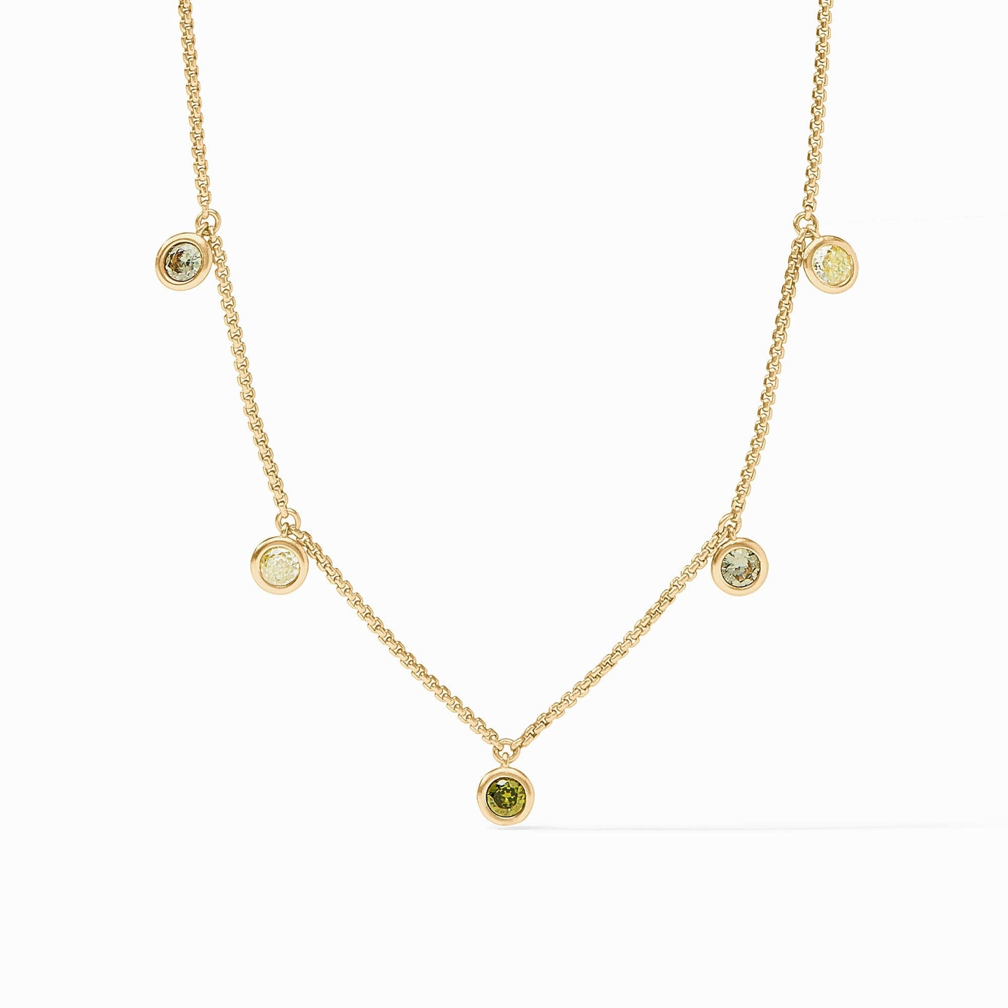 Rainbow Delicate Charm Necklace - Shades of Jade