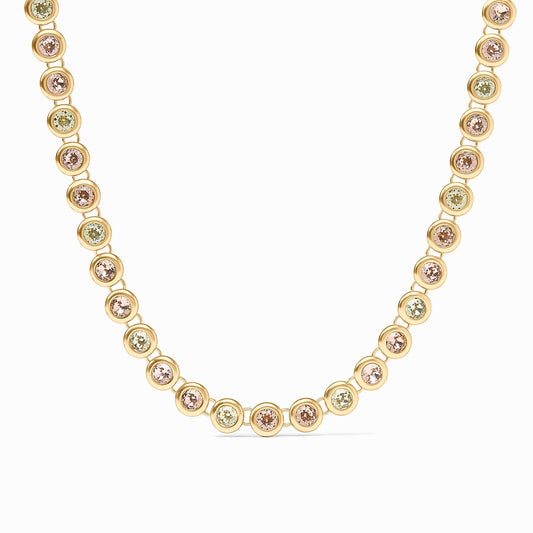 Rainbow Tennis Necklace-Champagne