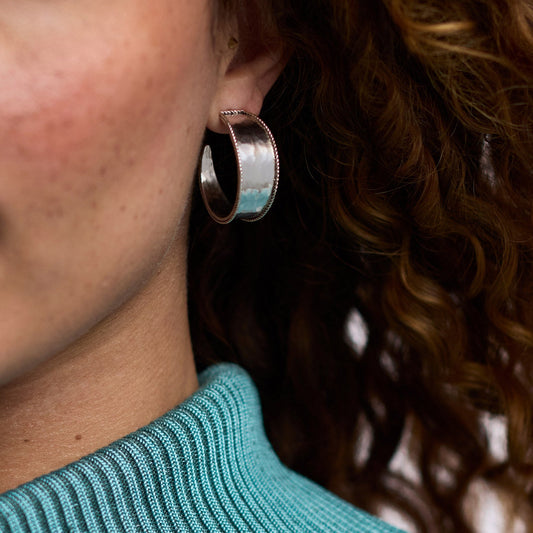 Silver Savoy Hoop-Medium