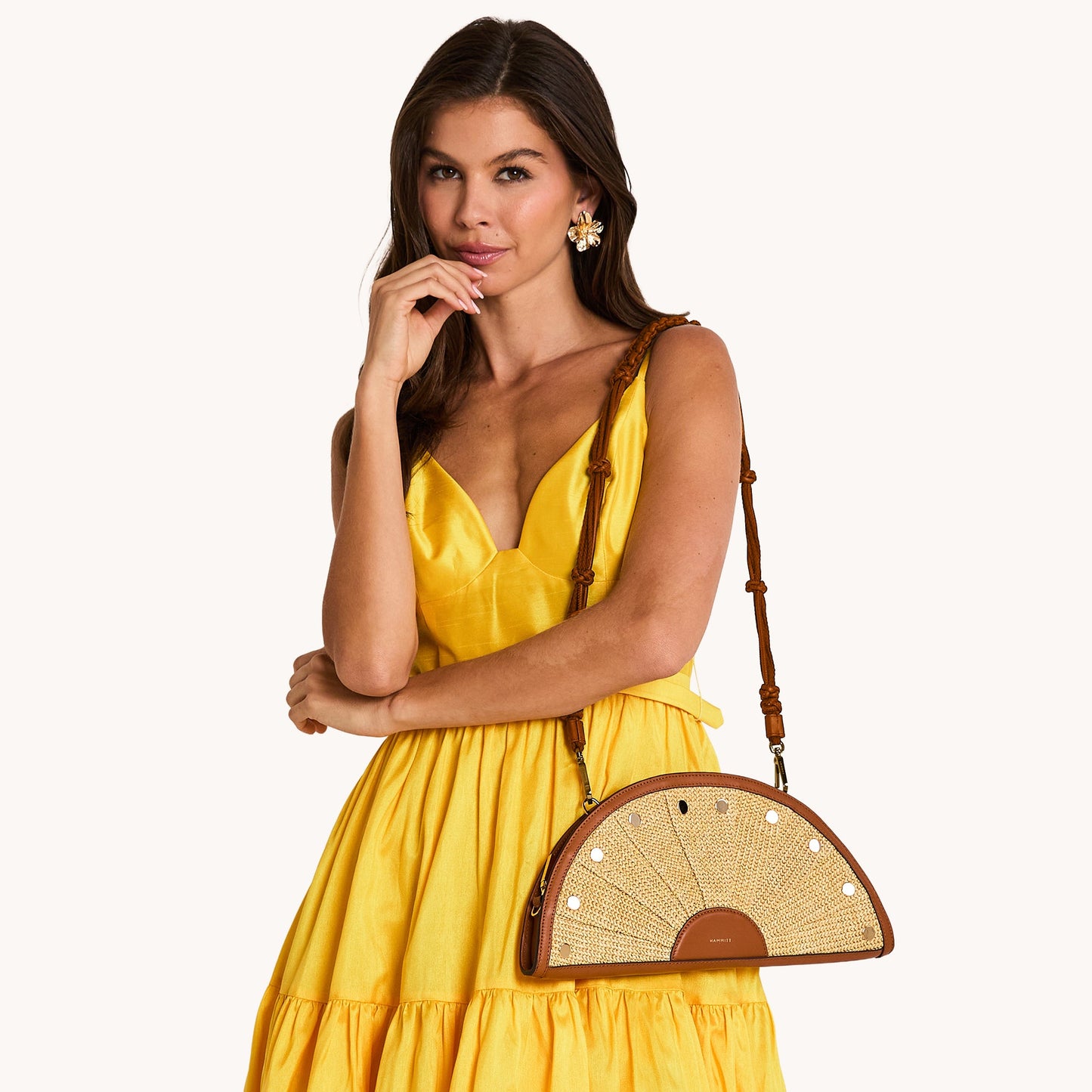 Shelley Clutch - Cocoa Raffia