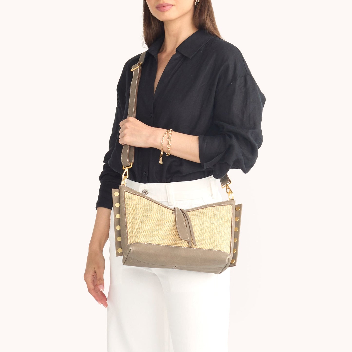 Mr. G MED-Pewter Raffia BG