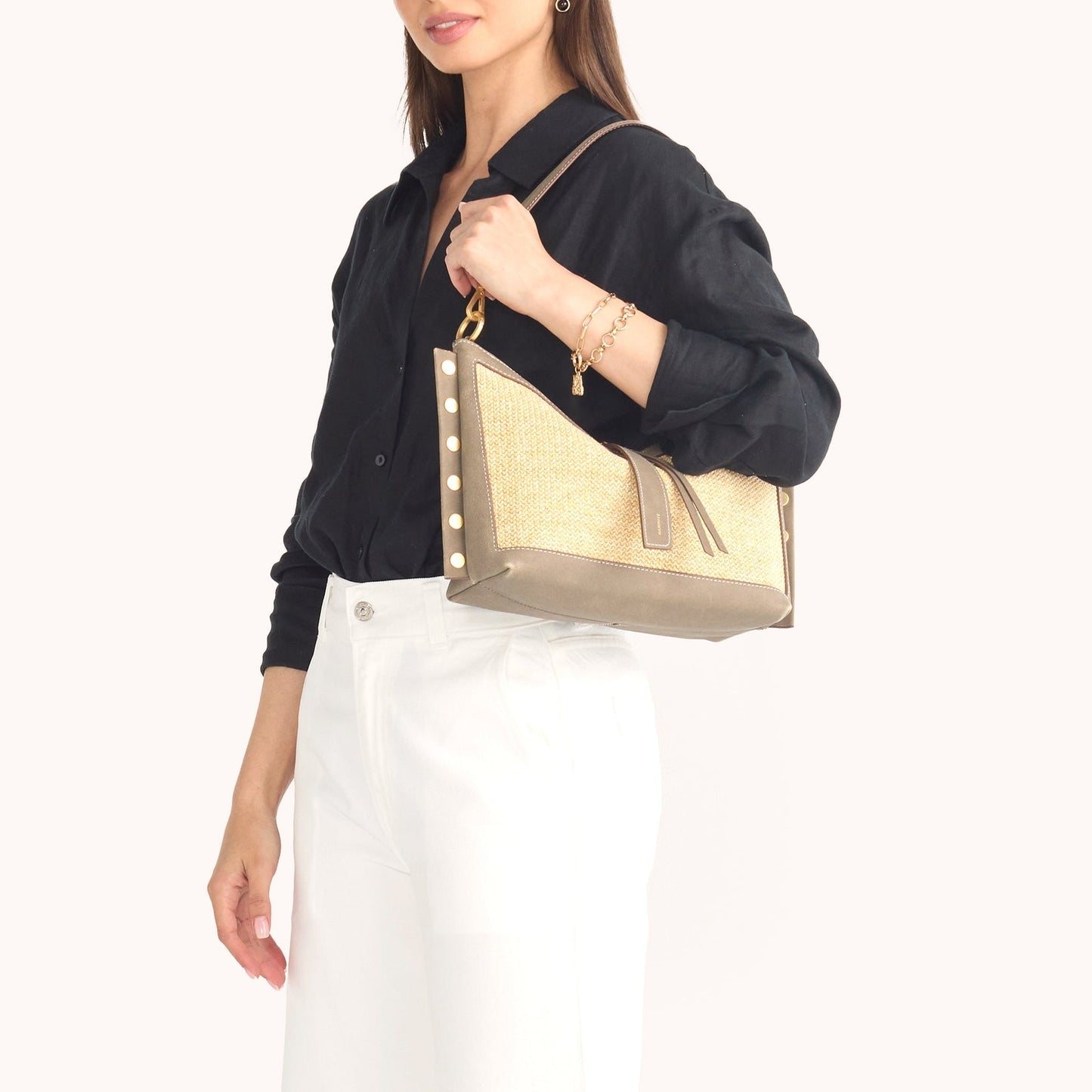 Mr. G MED-Pewter Raffia BG