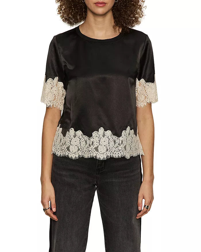 One-of-a-kind Satin Lace Top