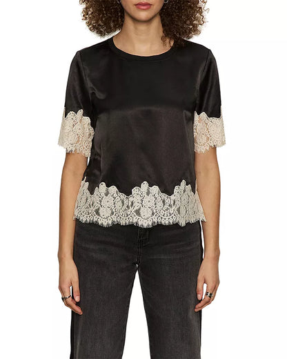 One-of-a-kind Satin Lace Top