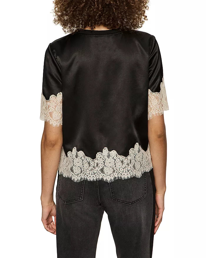 One-of-a-kind Satin Lace Top
