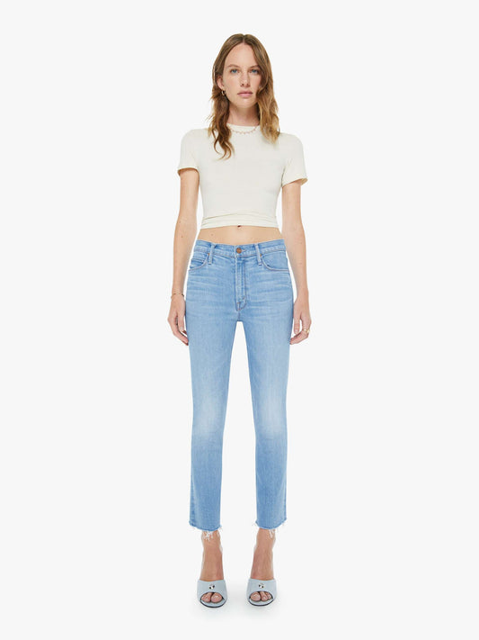 Mid Rise Dazzler crop fray