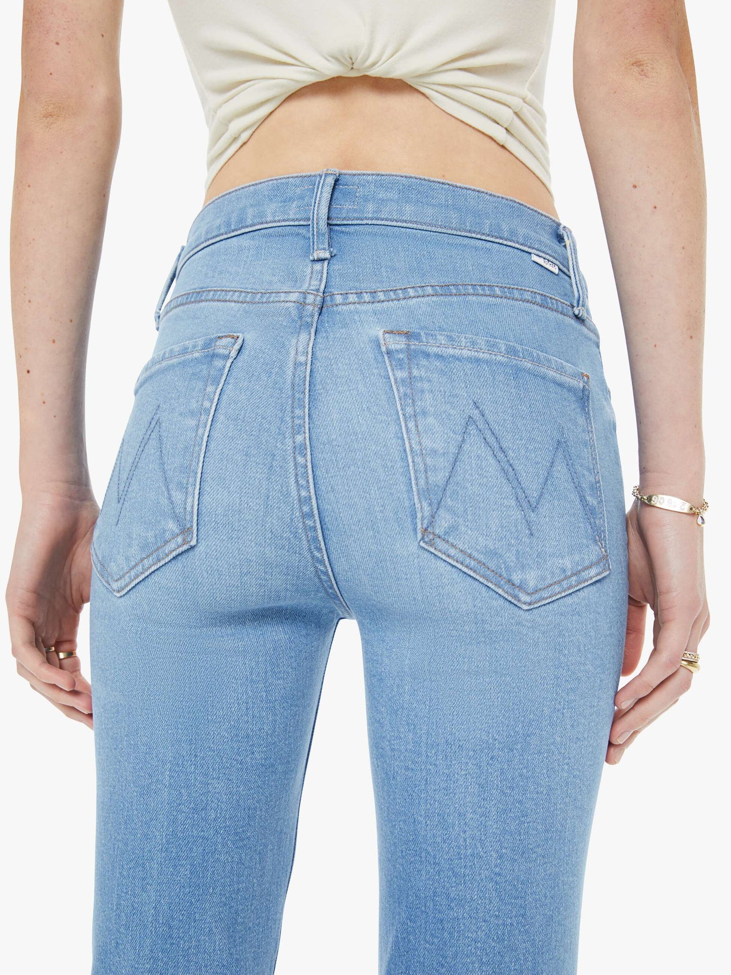 Mid Rise Dazzler crop fray