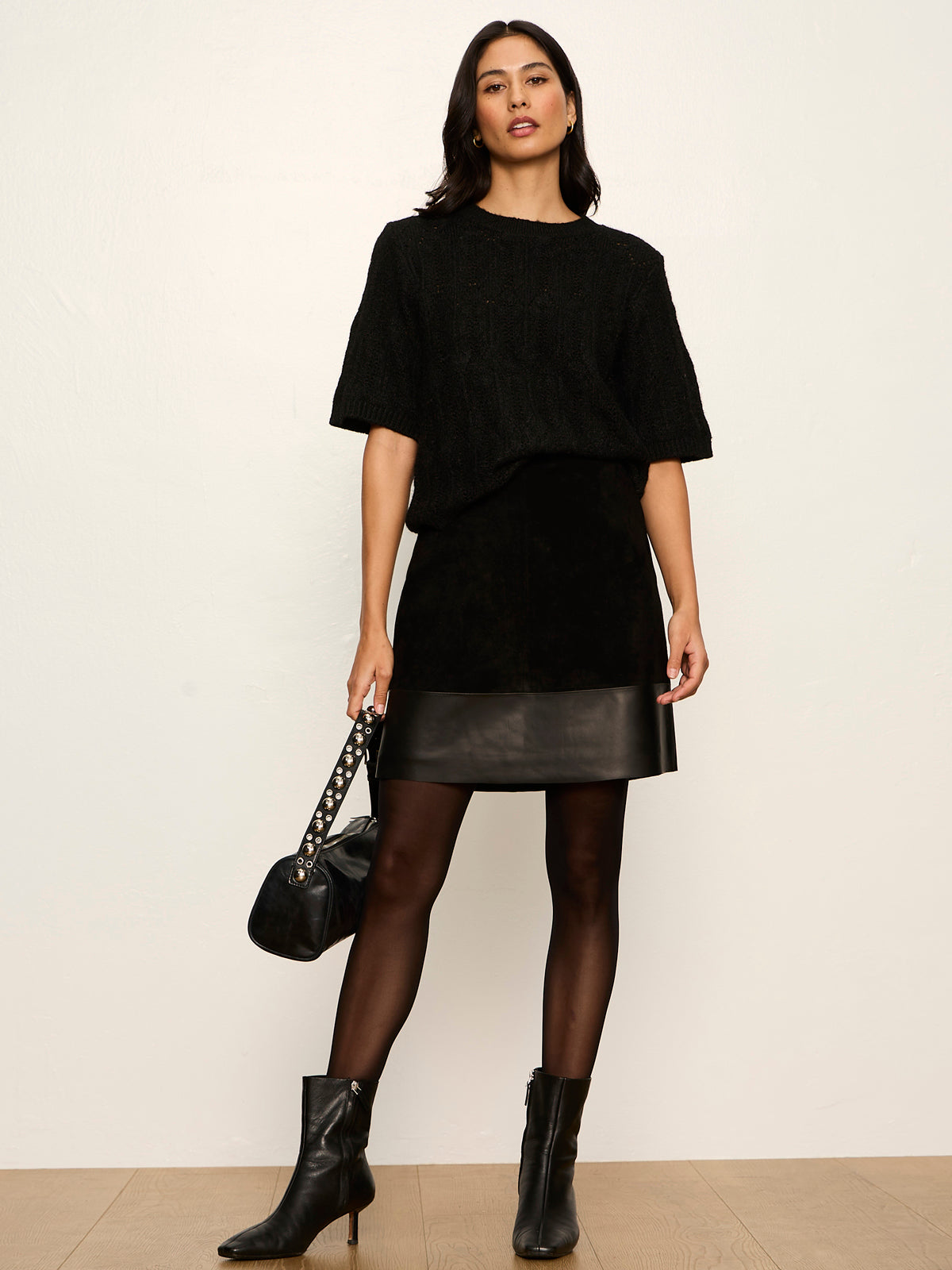 Broadway Suede Leather Skirt