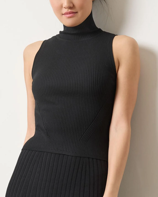 Rib Turtleneck Shell Sweater