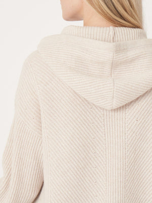 Rib Knit Hoodie With Side Slits